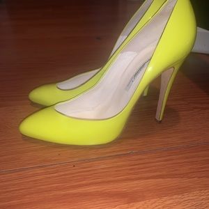 Neon yellow Brian Atwood pumps! Size 9